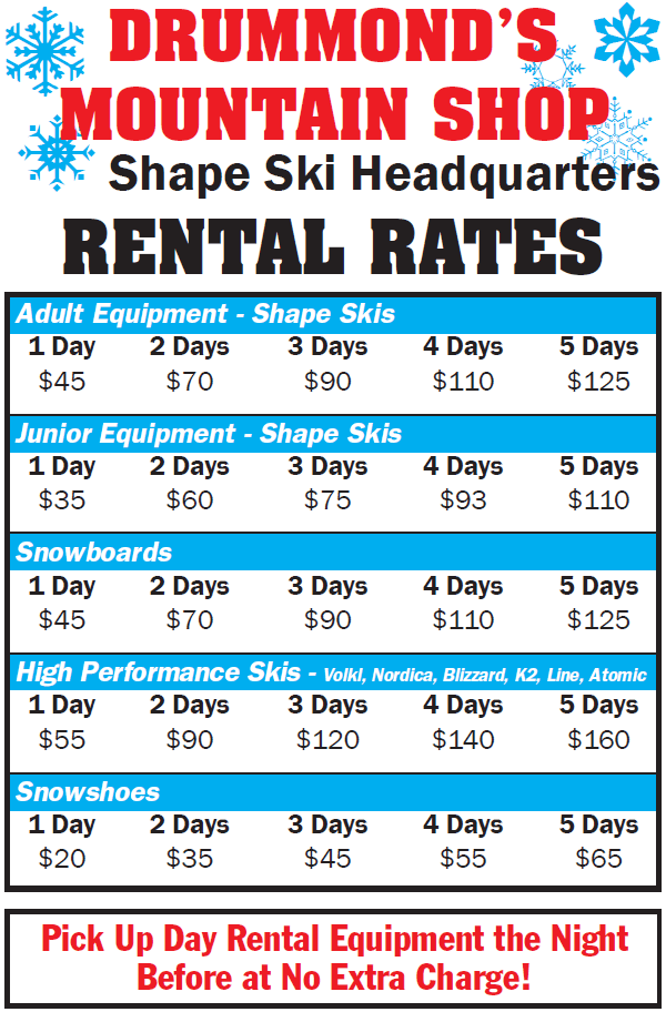 Ski Rental Rates